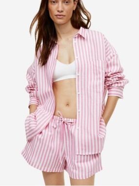 Pink Striped Women Shirt